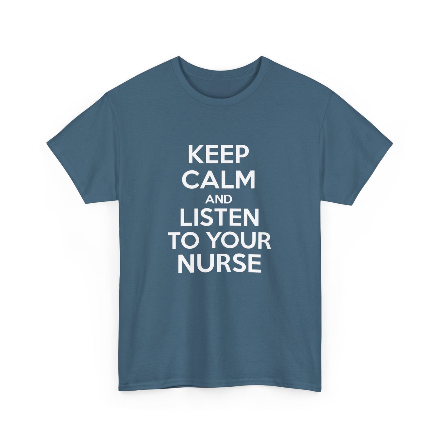 Keep Calm Nurse Tee, Unisex Heavy Cotton Tee, Funny Nurse Gift, Nursing Apparel, Healthcare Worker Shirt