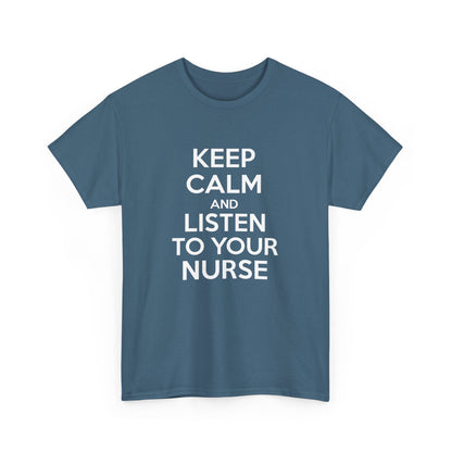 Keep Calm Nurse Tee, Unisex Heavy Cotton Tee, Funny Nurse Gift, Nursing Apparel, Healthcare Worker Shirt