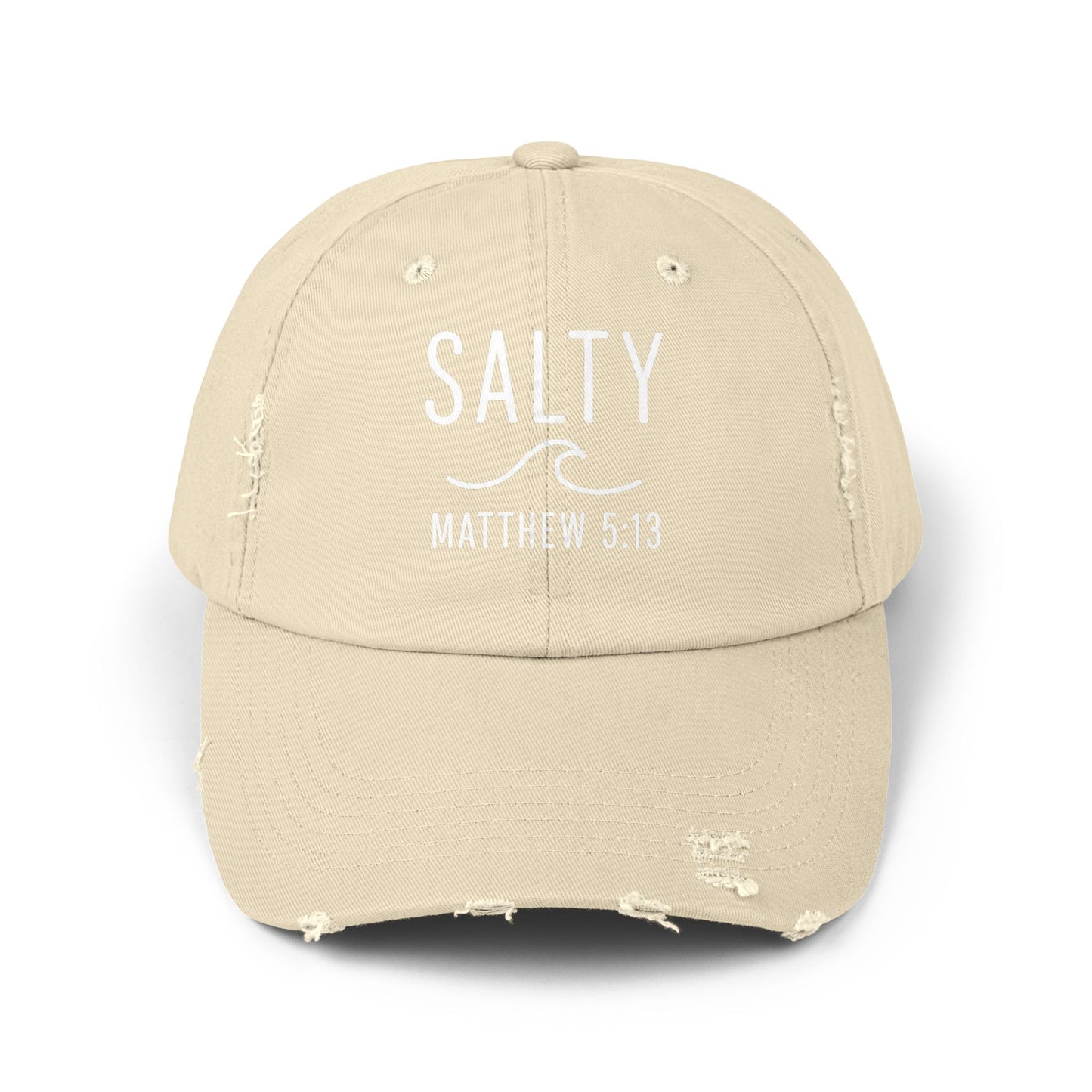 Salty Unisex Distressed Cap | Beach Vibes, Casual Wear, Gift for Him/Her, Summer Accessory, Faith-Based Fashion