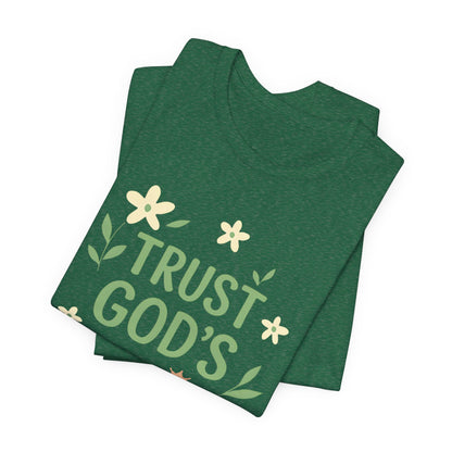 Trust God's Timing Tee, Inspirational Short Sleeve Shirt, Faith-Based Apparel, Gift for Believers, Bible Verse Tee, Everyday Wear