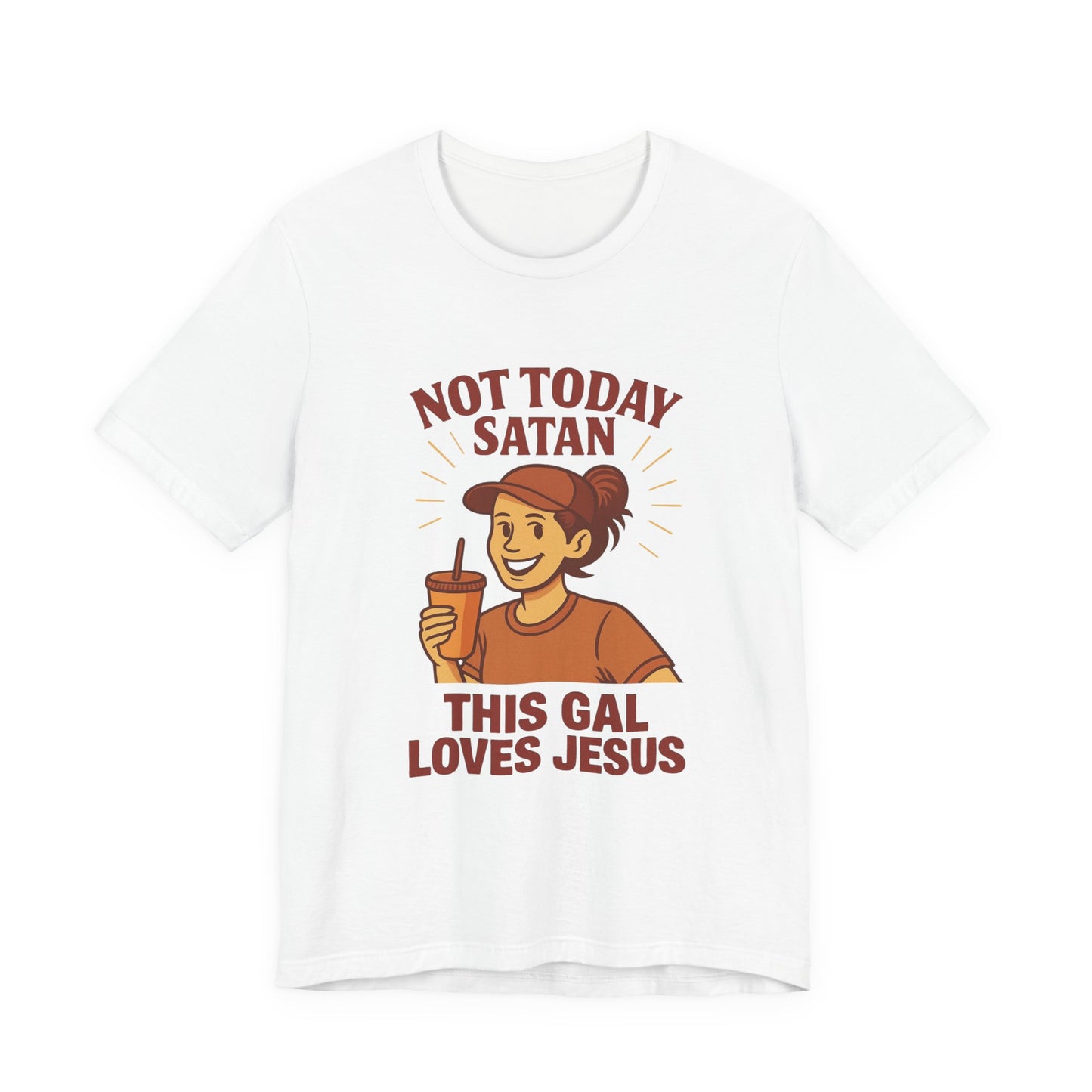 Not Today Satan Unisex Tee, Christian T-Shirt, Motivational Shirt, Gift for Her, Funny Faith Shirt
