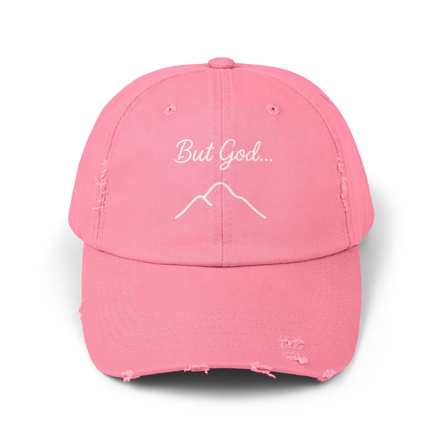 Distressed Cap with 'But God...' Quote, Inspirational Hat for Outdoor Enthusiasts, Gift for Faith Lovers, Everyday Style Accessory, [...]
