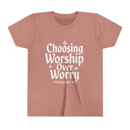 Youth Inspirational Tee - Choosing Worship Over Worry, Motivational Youth Shirt, Christian Apparel, Faith-Based Gift for Kids, [...]