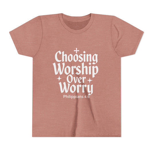 Youth Inspirational Tee - Choosing Worship Over Worry, Motivational Youth Shirt, Christian Apparel, Faith-Based Gift for Kids, [...]