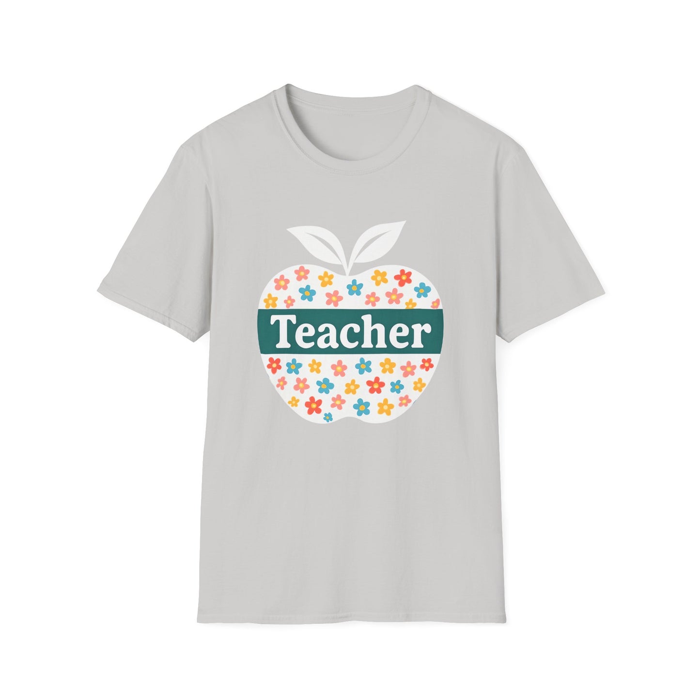 Teacher Appreciation Orange T-Shirt, Gift for Educators, School Spirit Wear, Teacher's Day, Floral Design, Unisex Softstyle Tee