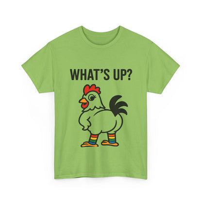 Funny Chicken Graphic Tee, What's Up? Shirt, Cute Animal T-Shirt, Perfect for Gifts, Casual Wear, Humor Apparel