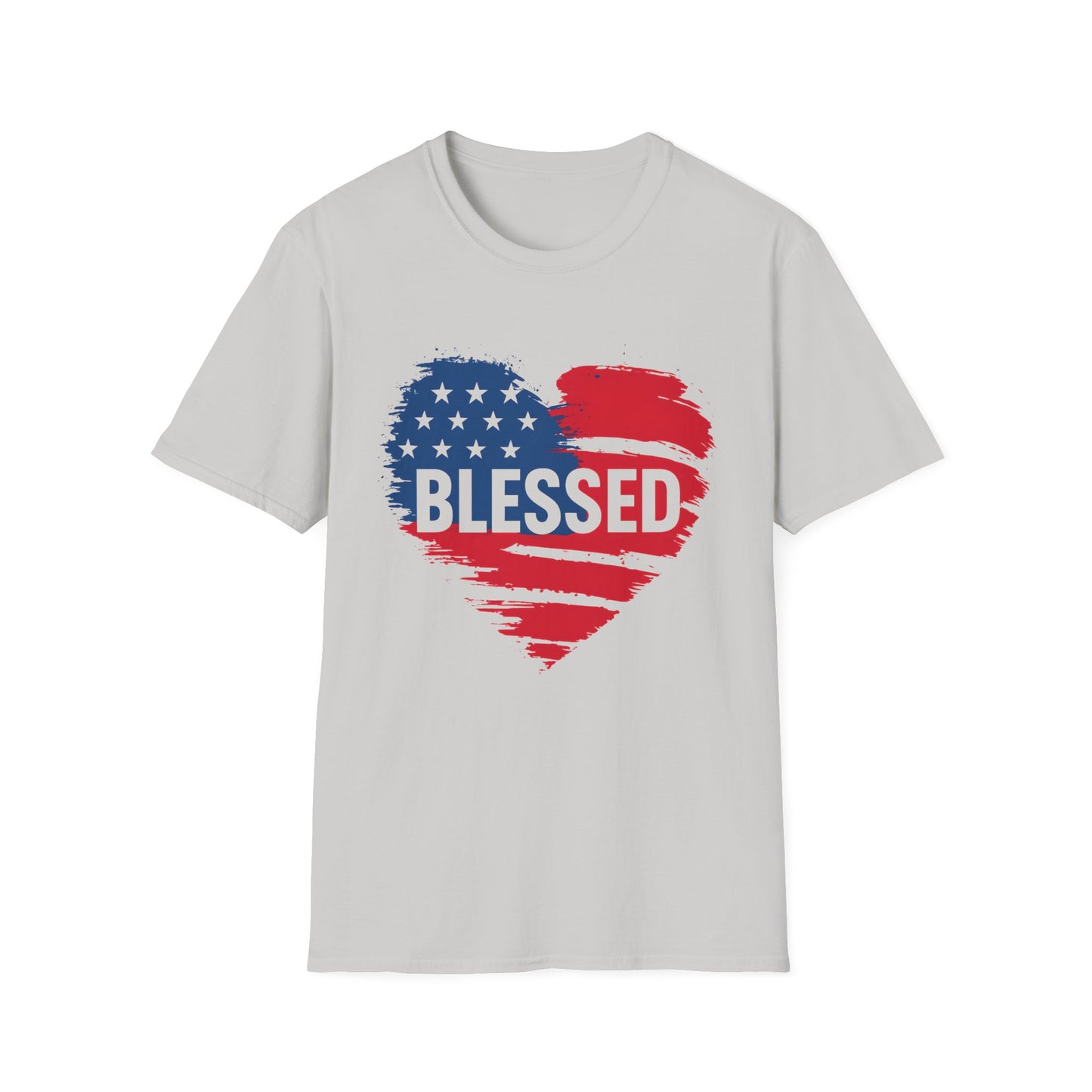 Patriotic Blessed Heart T-Shirt, Unisex T-Shirt, July 4th Shirt, Gift for Veterans, Casual Tee, Everyday Wear