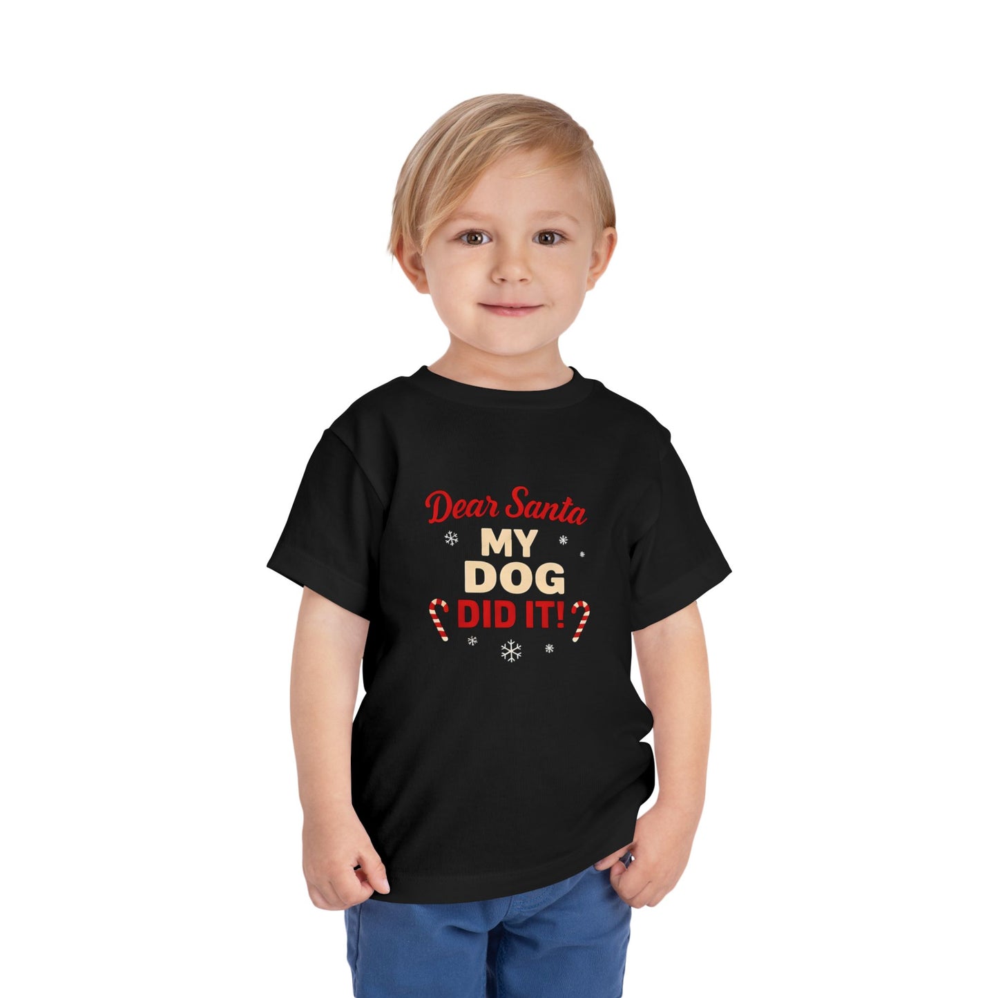 Toddler Tee — "Dear Santa My Dog Did It" Christmas Shirt