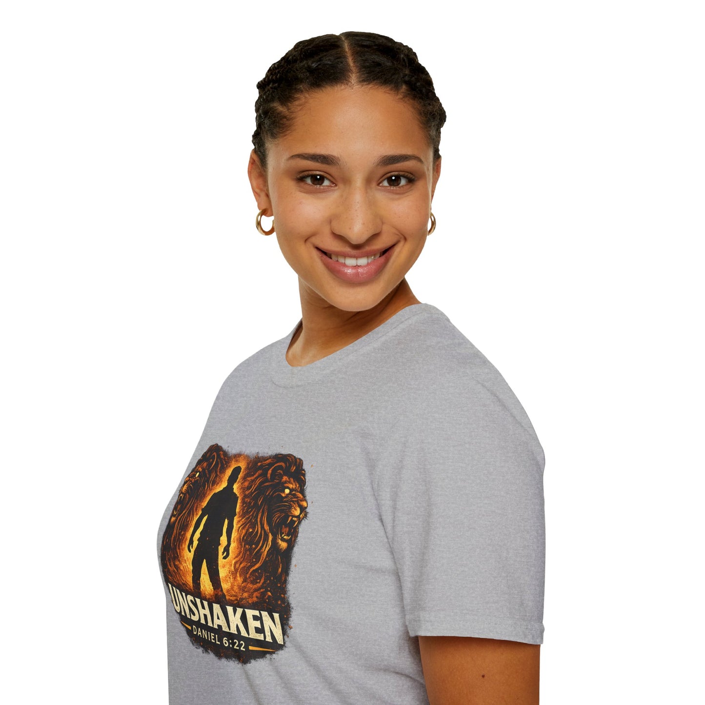 Unshaken T-Shirt – Christian Faith Lion Design (Daniel 6:22)