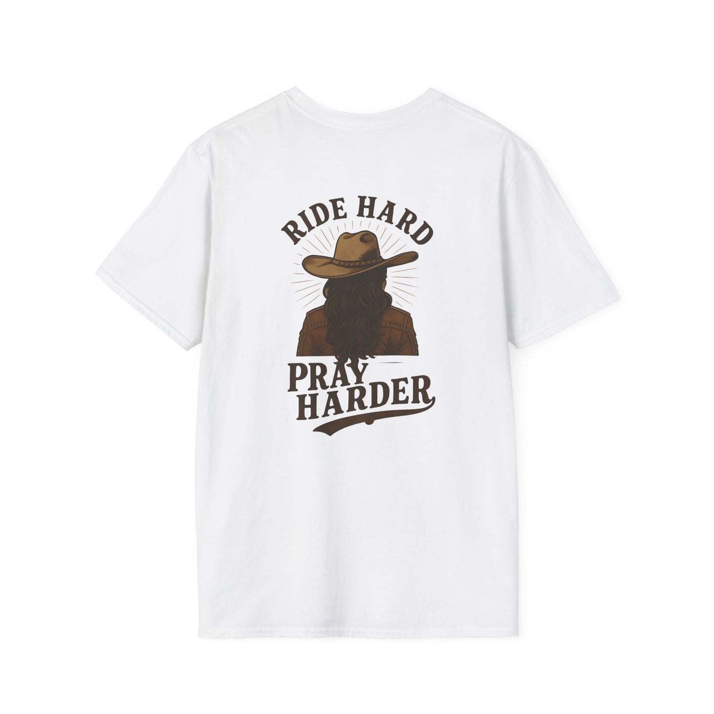 Ride Hard Pray Harder T-Shirt - Unisex Casual Tee, Western Style Apparel, Gift for Cowboys, Inspirational Shirt, Everyday Wear