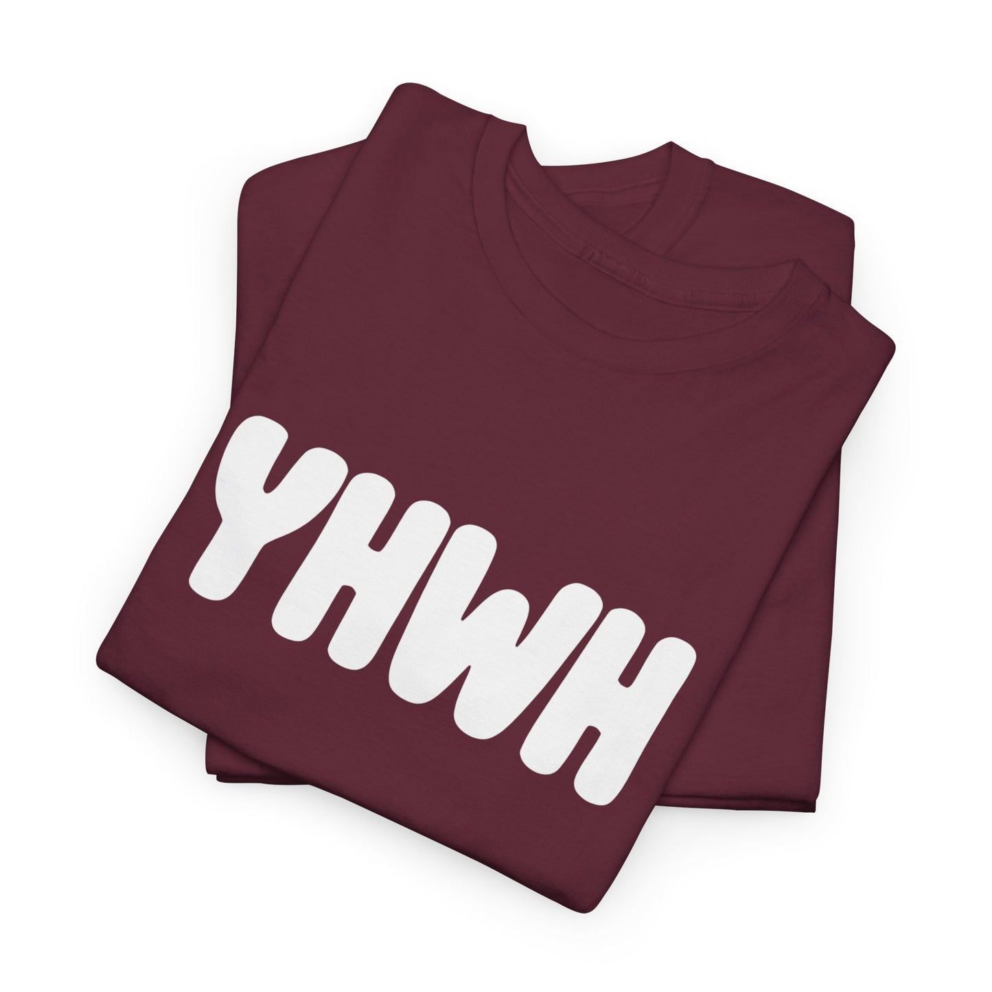 YHWH Unisex Heavy Cotton Tee, Spiritual T-Shirt, Casual Wear, Gift for Him/Her, Faith-Based Apparel, Trendy Everyday Tee