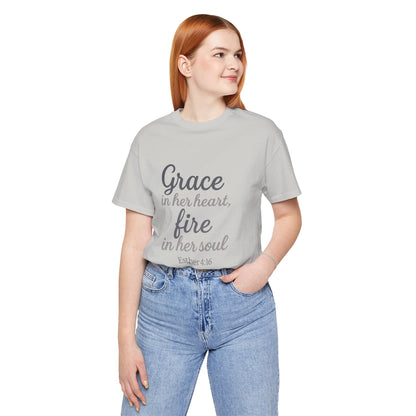 Grace in Her Heart Fire in Her Soul Tee | Inspirational Unisex Jersey Shirt for Women, Motivational Gift, Christian Apparel, [...]