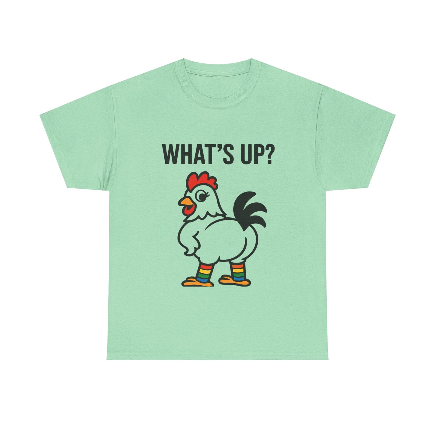 Funny Chicken Graphic Tee, What's Up? Shirt, Cute Animal T-Shirt, Perfect for Gifts, Casual Wear, Humor Apparel