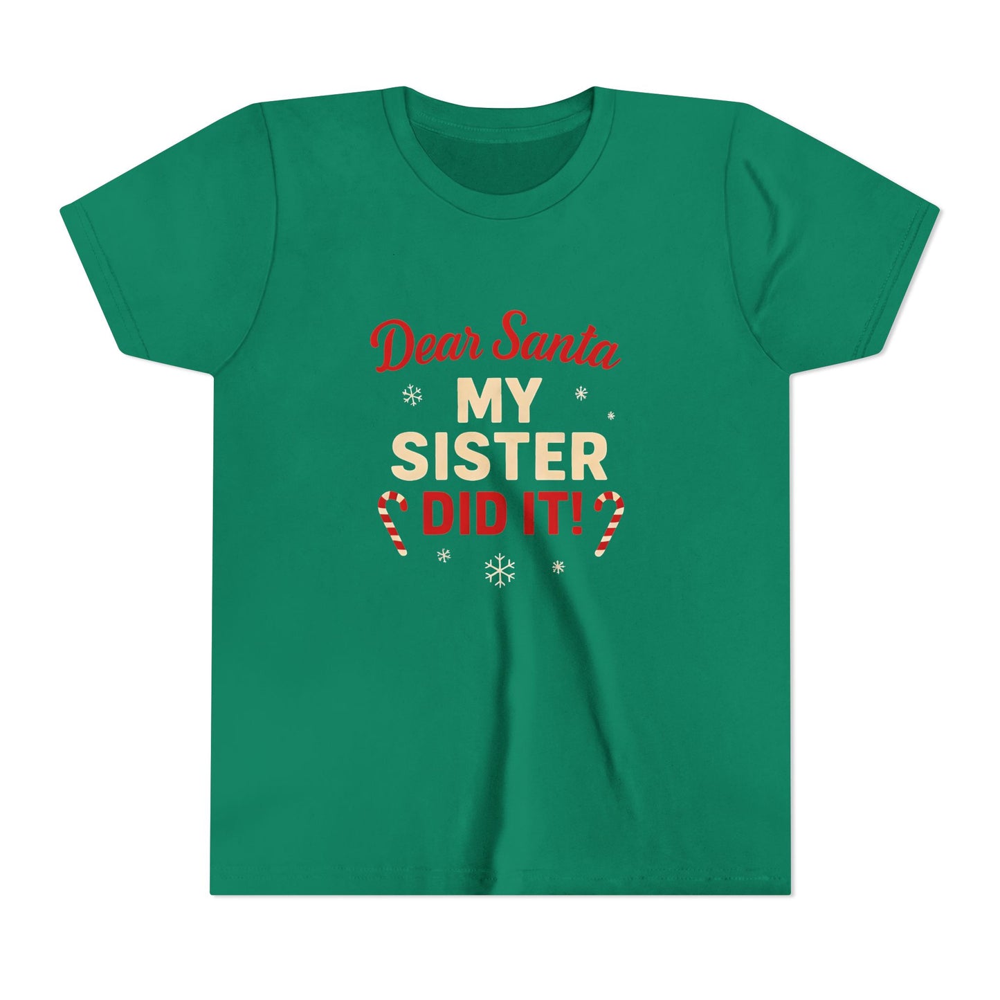 Kids' Christmas Tee — “Dear Santa My Sister Did It!” Holiday Shirt