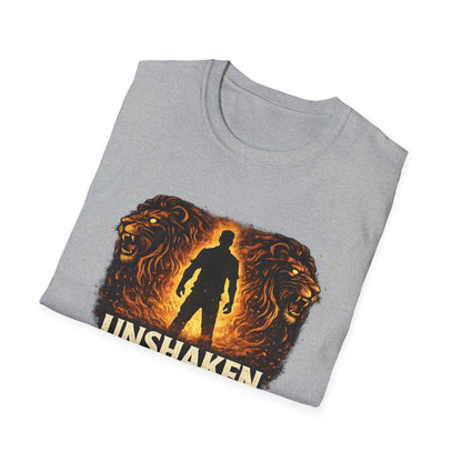 Unshaken T-Shirt – Christian Faith Lion Design (Daniel 6:22)