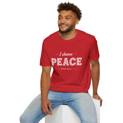 I Choose Peace Unisex Softstyle T-Shirt | Inspirational Tee, Faith Shirt, Spiritual Gift, Christian Apparel, Positive Message