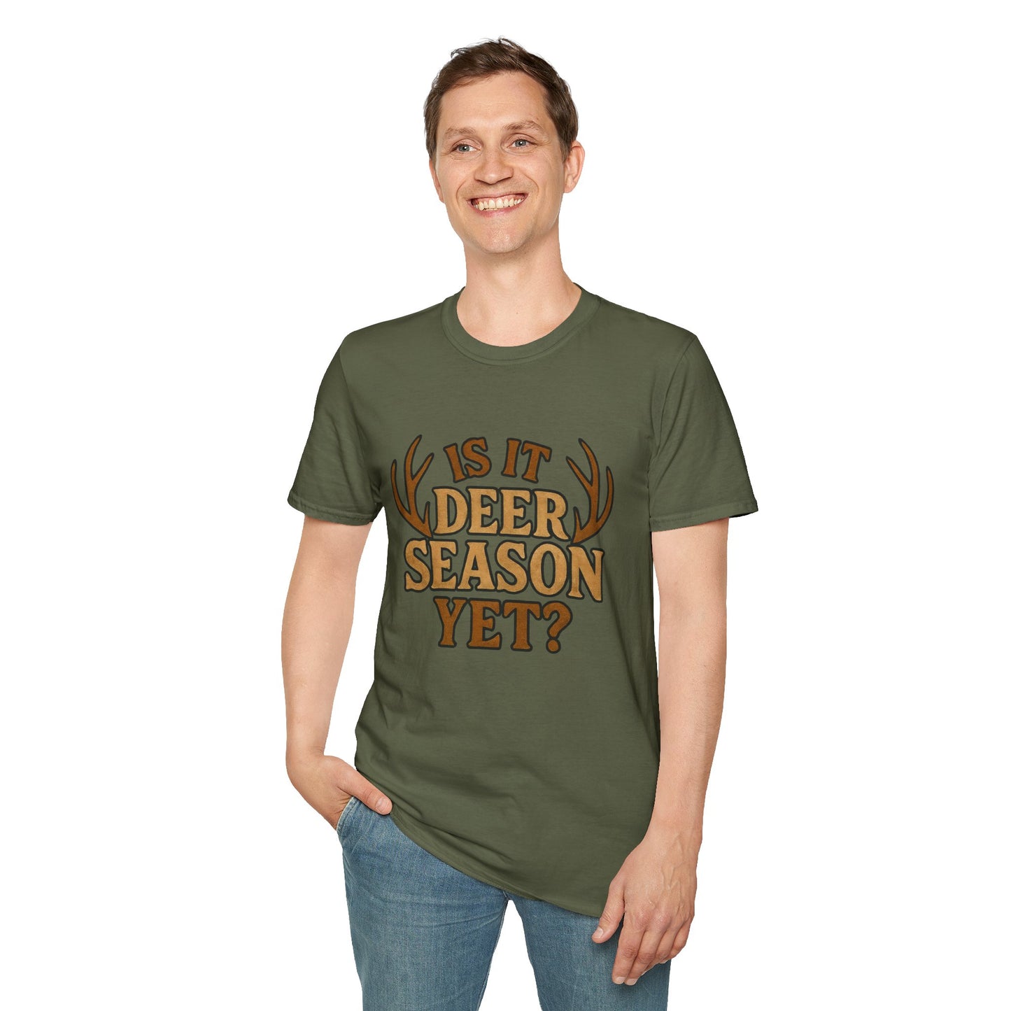 Deer Season T-Shirt, Unisex Softstyle Tee, Hunting Apparel, Outdoor Shirt, Fall Fashion, Gift for Hunters
