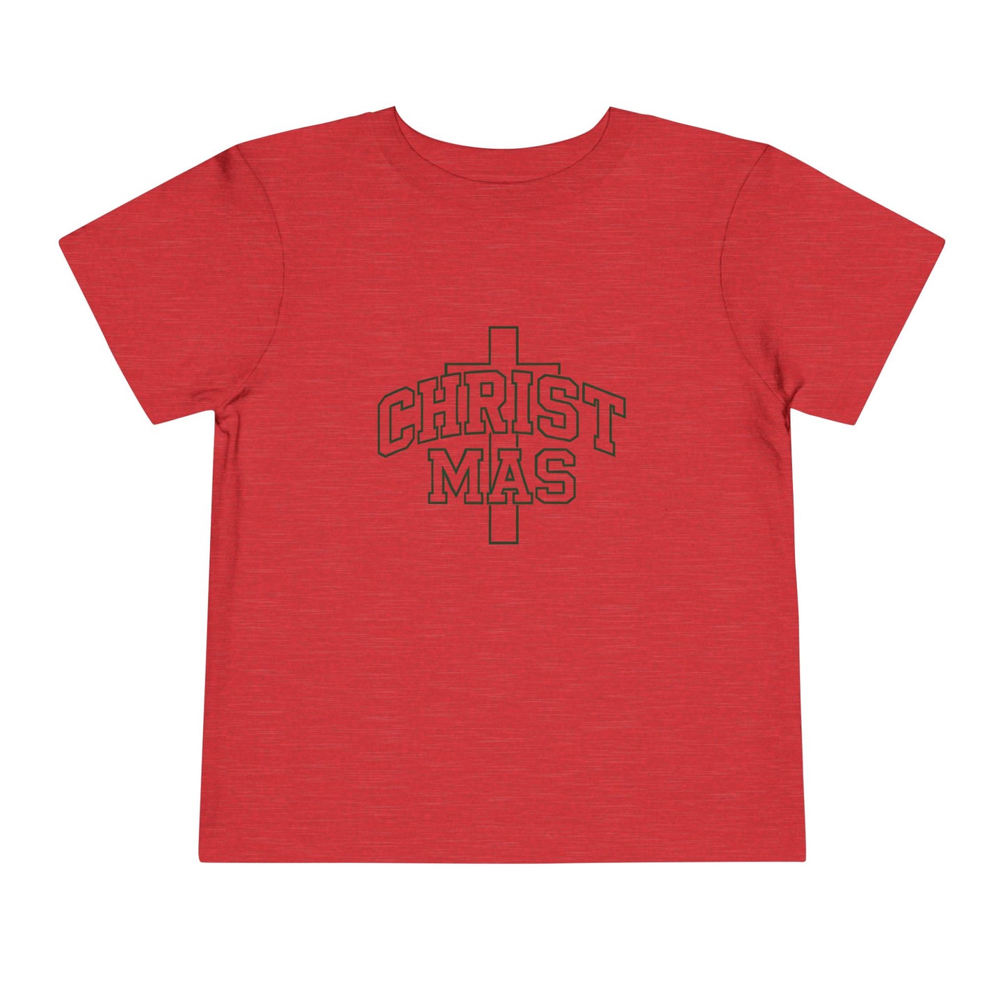 Toddler Christmas Tee — ‘CHRISTMAS’ Cross Holiday Shirt