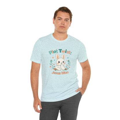 Easter Bunny 'Plot Twist: Jesus Won' Graphic Tee