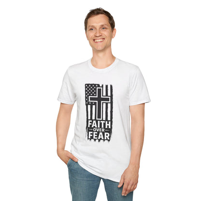Faith Over Fear Unisex Softstyle T-Shirt - Inspirational Tee for Christians, Everyday Wear, Gifts for Him/Her, Faith-Based Apparel