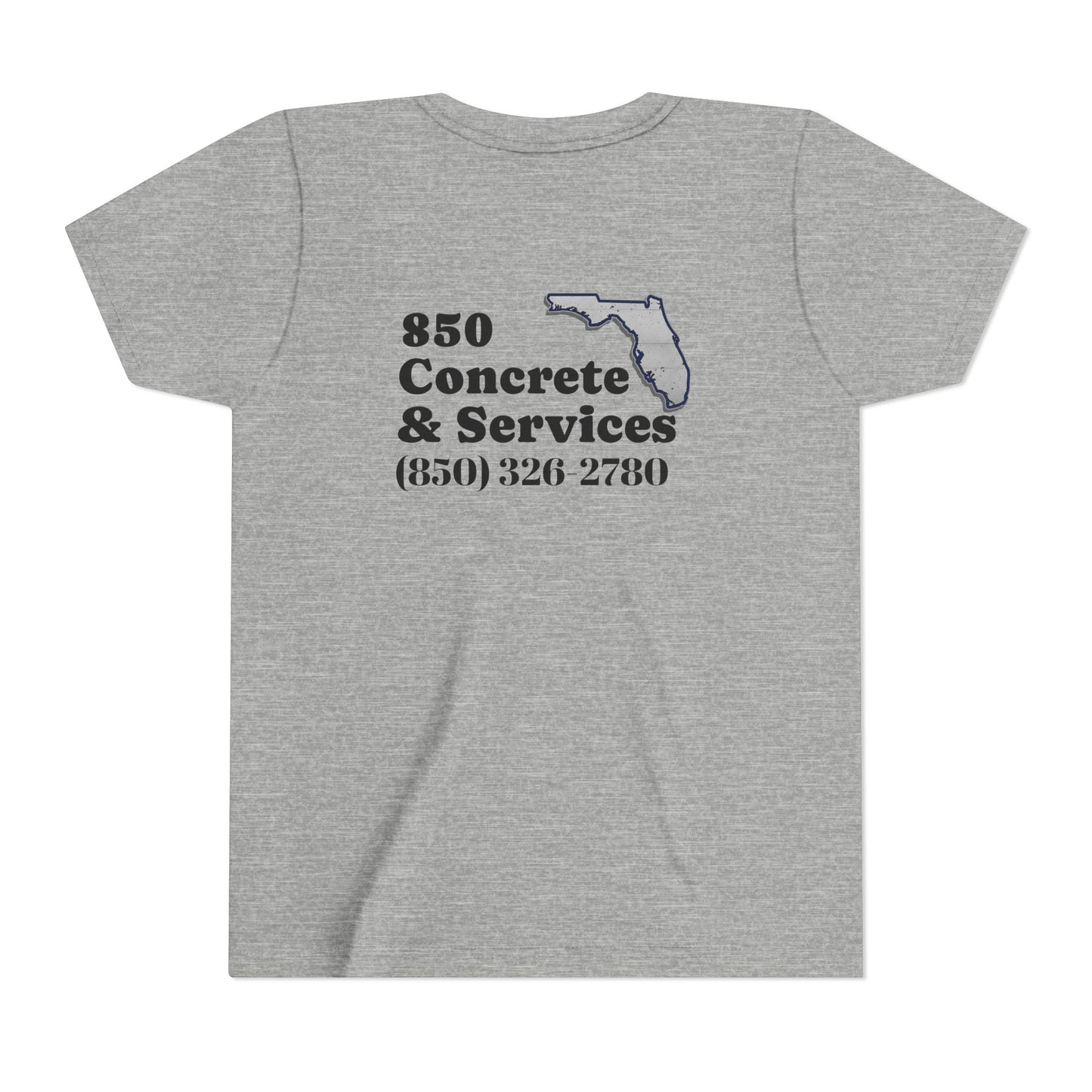 850 Concrete Services Youth Tee, Kid's Casual Shirt, Florida State Pride, Gift for Builders, Summer Wear, Handmade Tee