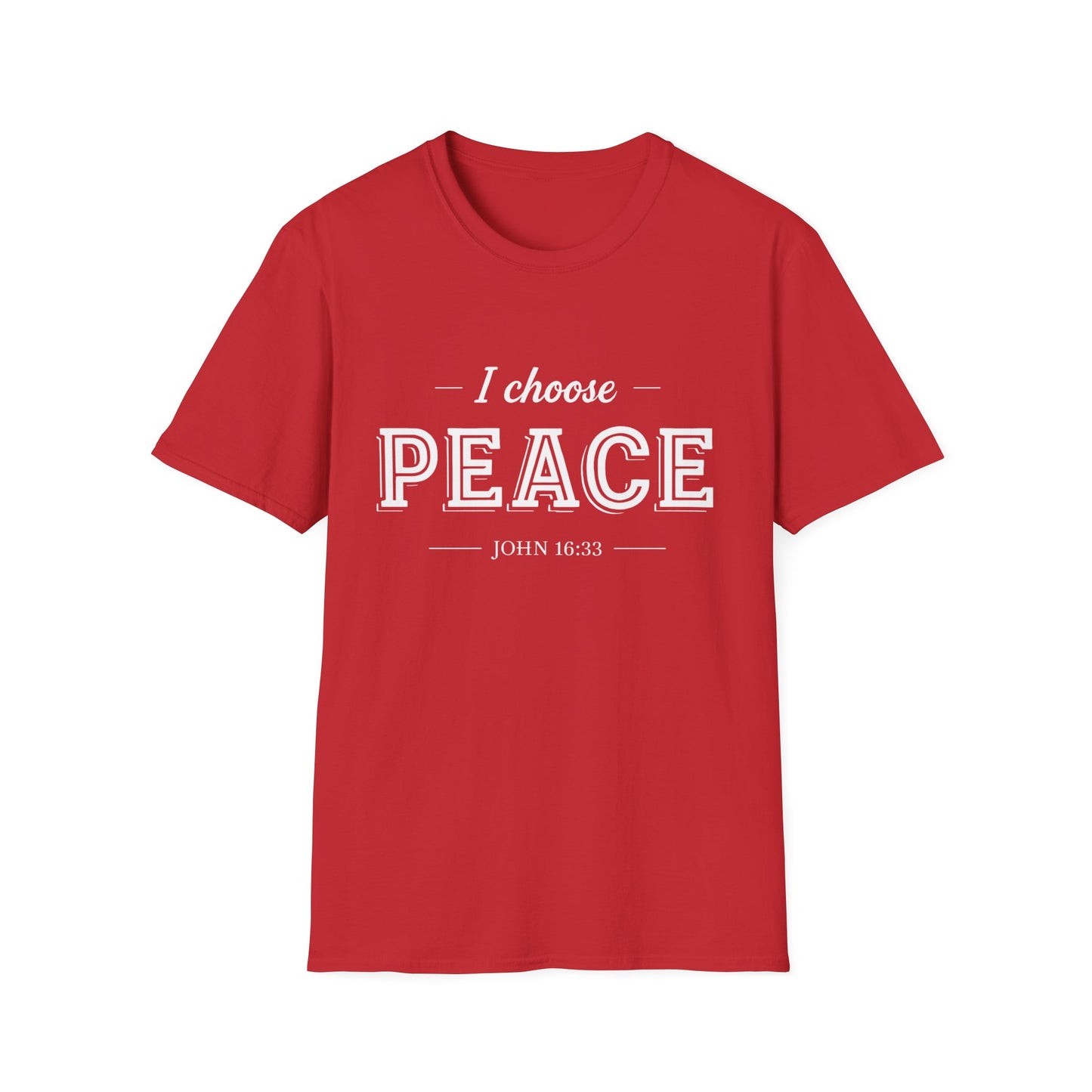 I Choose Peace Unisex Softstyle T-Shirt | Inspirational Tee, Faith Shirt, Spiritual Gift, Christian Apparel, Positive Message