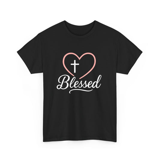 Blessed Unisex Heavy Cotton Tee - Faith T-Shirt, Christian Apparel, Gift for Her, Inspirational Shirt, Everyday Wear