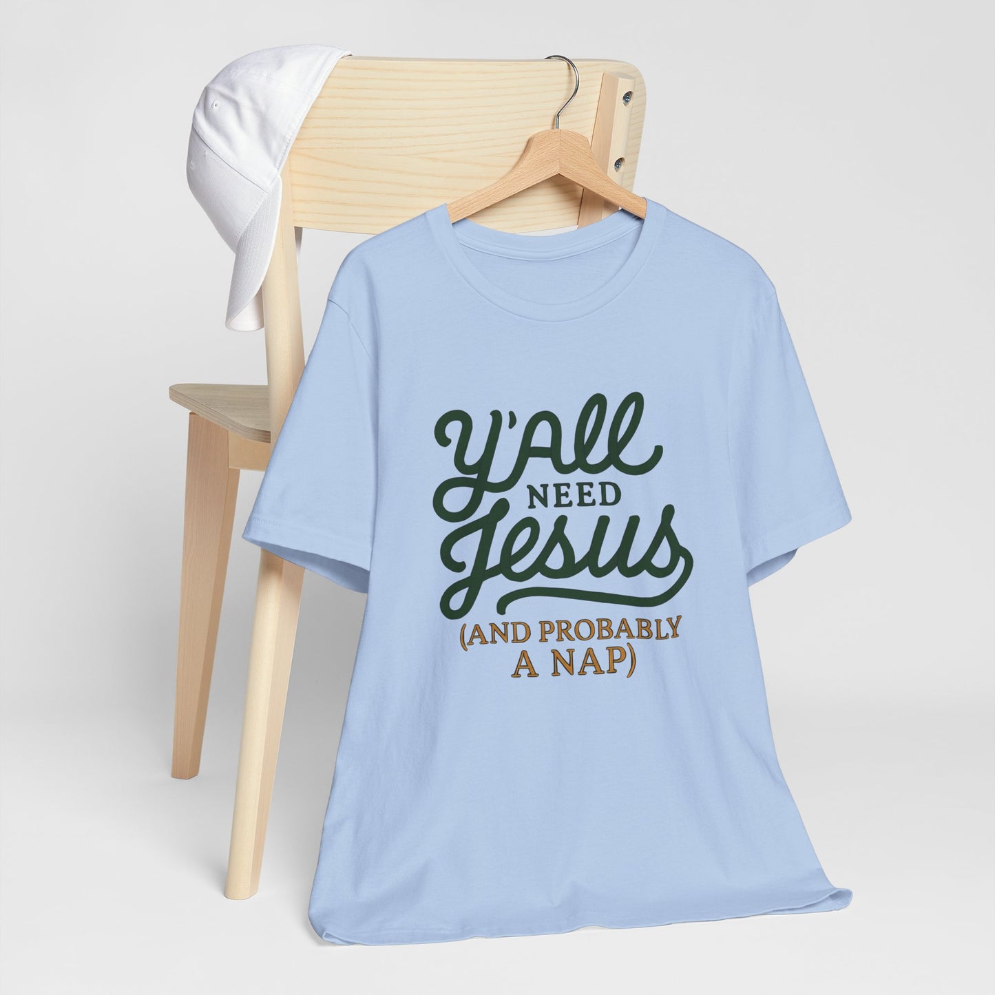Y'all Need Jesus Short Sleeve Tee - Faith T-Shirt, Christian Apparel, Casual Wear, Gift for Believers, Relaxed Style