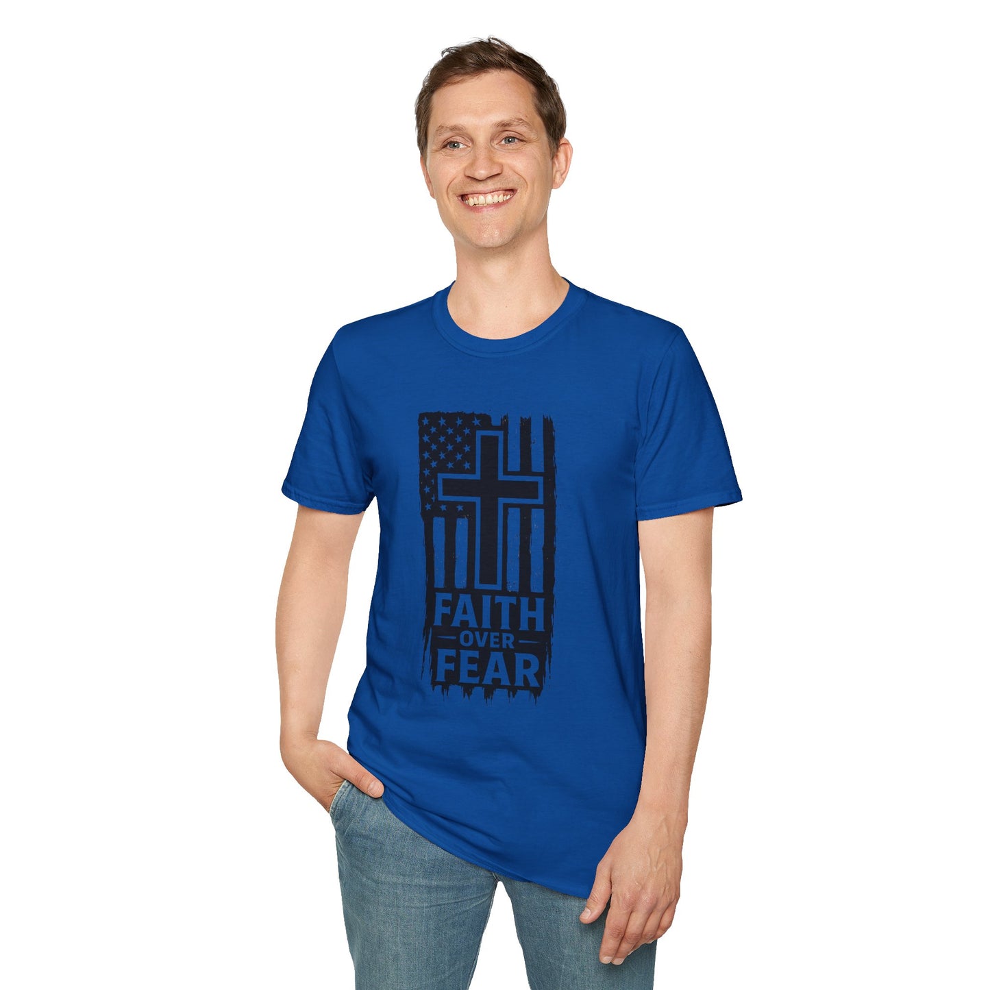 Faith Over Fear Unisex Softstyle T-Shirt - Inspirational Tee for Christians, Everyday Wear, Gifts for Him/Her, Faith-Based Apparel