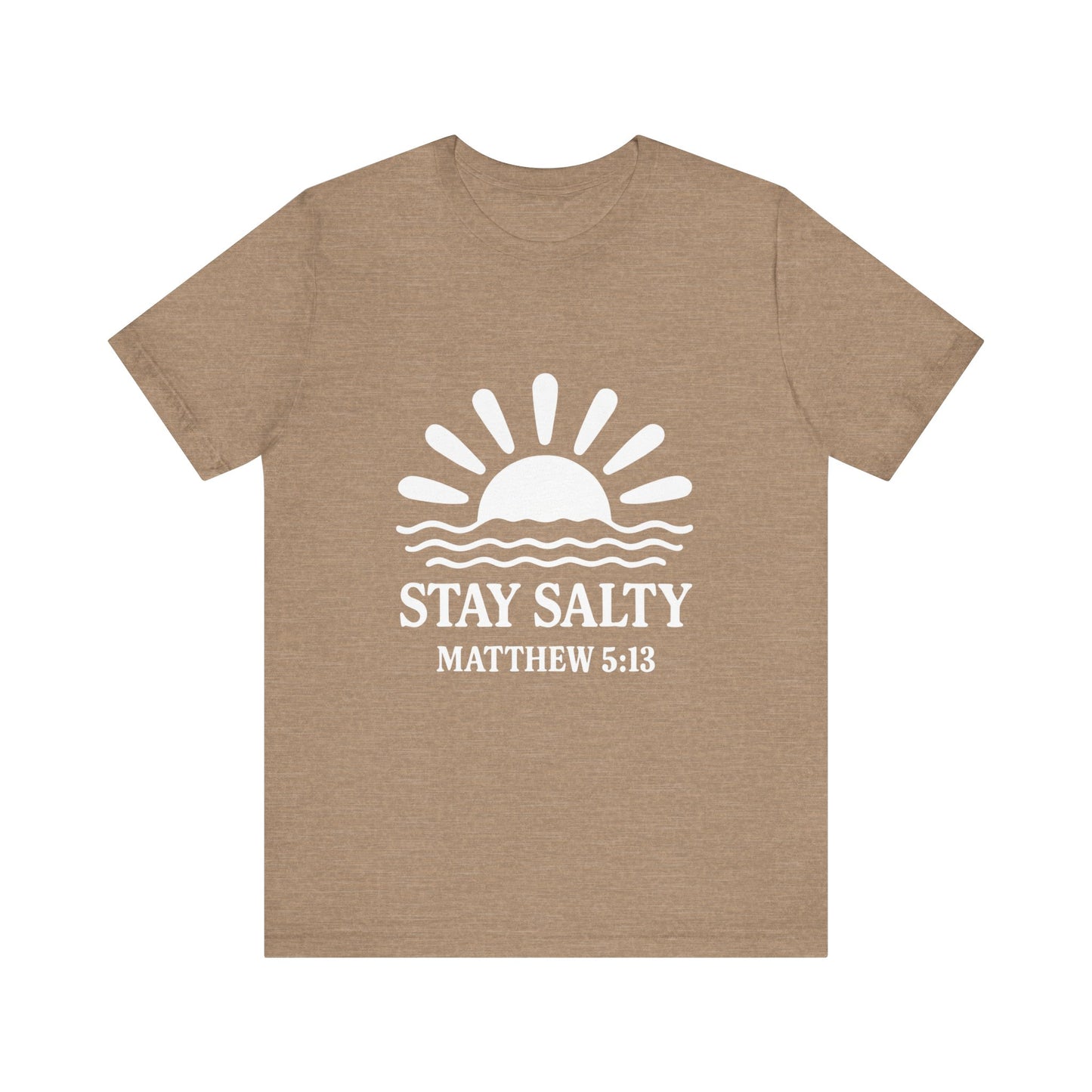 Stay Salty Unisex Short Sleeve Tee - Perfect for Beach Days, Casual Outings, Gifts, Summer Vibes, Bible Verse Apparel