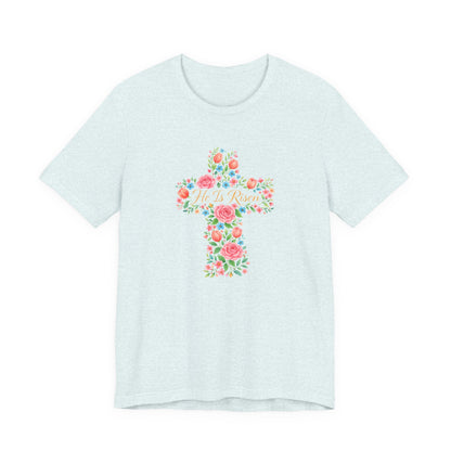 Floral Cross T-Shirt — Vintage Rose Faith Tee