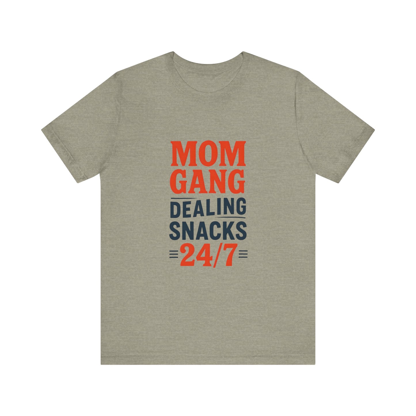 Mom Gang Snacks 24/7 Tee - Fun Unisex Jersey Tee, Perfect for Moms, Gift for Mother's Day, Casual Wear, Snack Lover's Apparel