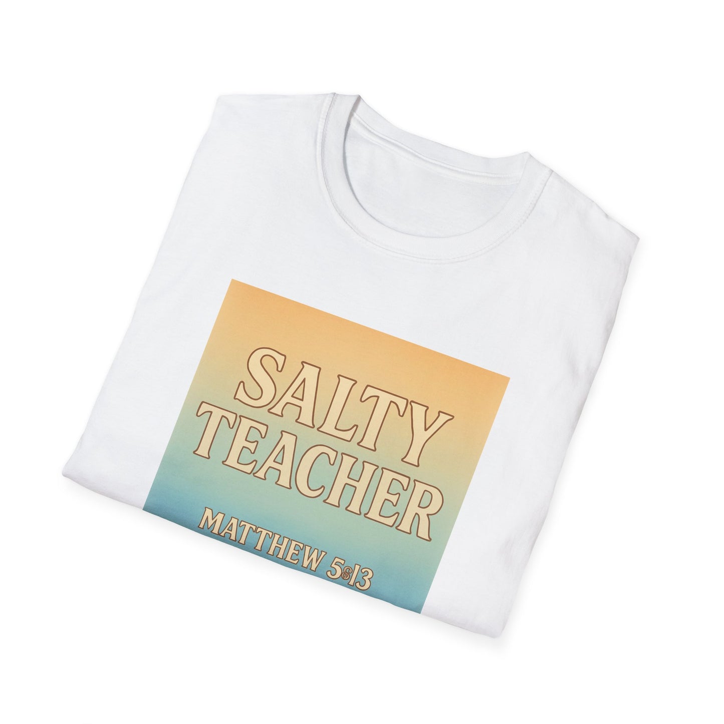 Salty Teacher Graphic Tee, Unisex Softstyle T-Shirt for Educators, Teacher Appreciation Gift, Coastal Vibe Shirt, Inspirational Apparel