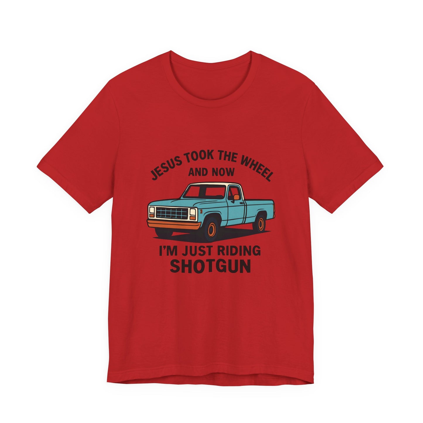 Jesus Took the Wheel Tee, Funny Christian Shirt, Shotgun Humor T-Shirt, Gift for Car Lovers, Casual Faith-Based Apparel