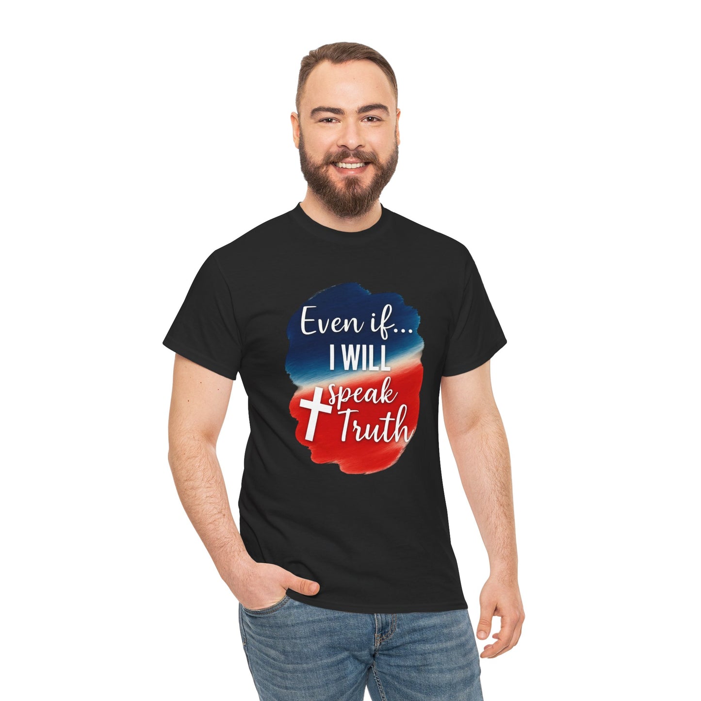 Patriotic Message Tee | Even if... I Will Speak Truth, Unisex Cotton Shirt, American Flag Graphic Tee, Gift for Activists, [...]