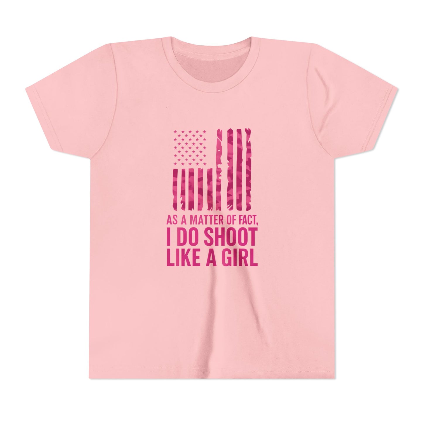 Patriotic Youth Tee: Empowering Short Sleeve T-Shirt for Girls, Perfect for Independence Day, Fun, Sporty, Family Events, Gift Ideas