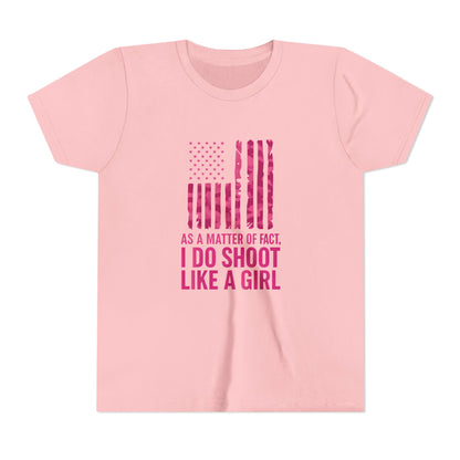 Patriotic Youth Tee: Empowering Short Sleeve T-Shirt for Girls, Perfect for Independence Day, Fun, Sporty, Family Events, Gift Ideas