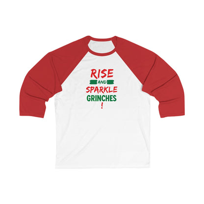Grinch Baseball Tee - "Rise and Sparkle Grinches" Holiday Raglan