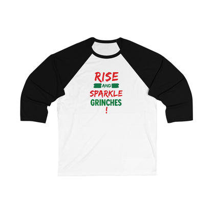 Grinch Baseball Tee - "Rise and Sparkle Grinches" Holiday Raglan
