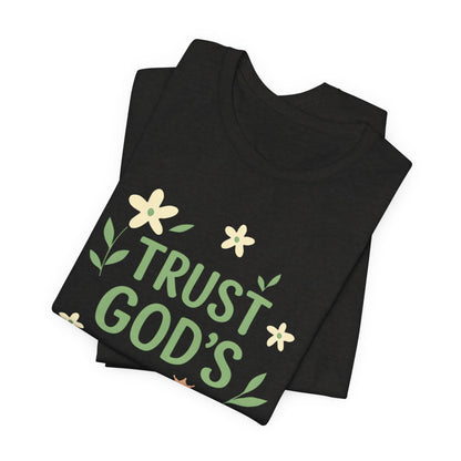 Trust God's Timing Tee, Inspirational Short Sleeve Shirt, Faith-Based Apparel, Gift for Believers, Bible Verse Tee, Everyday Wear