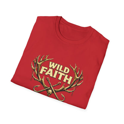 Wild Faith T-Shirt — Psalm 18:33 Antler Christian Graphic Tee