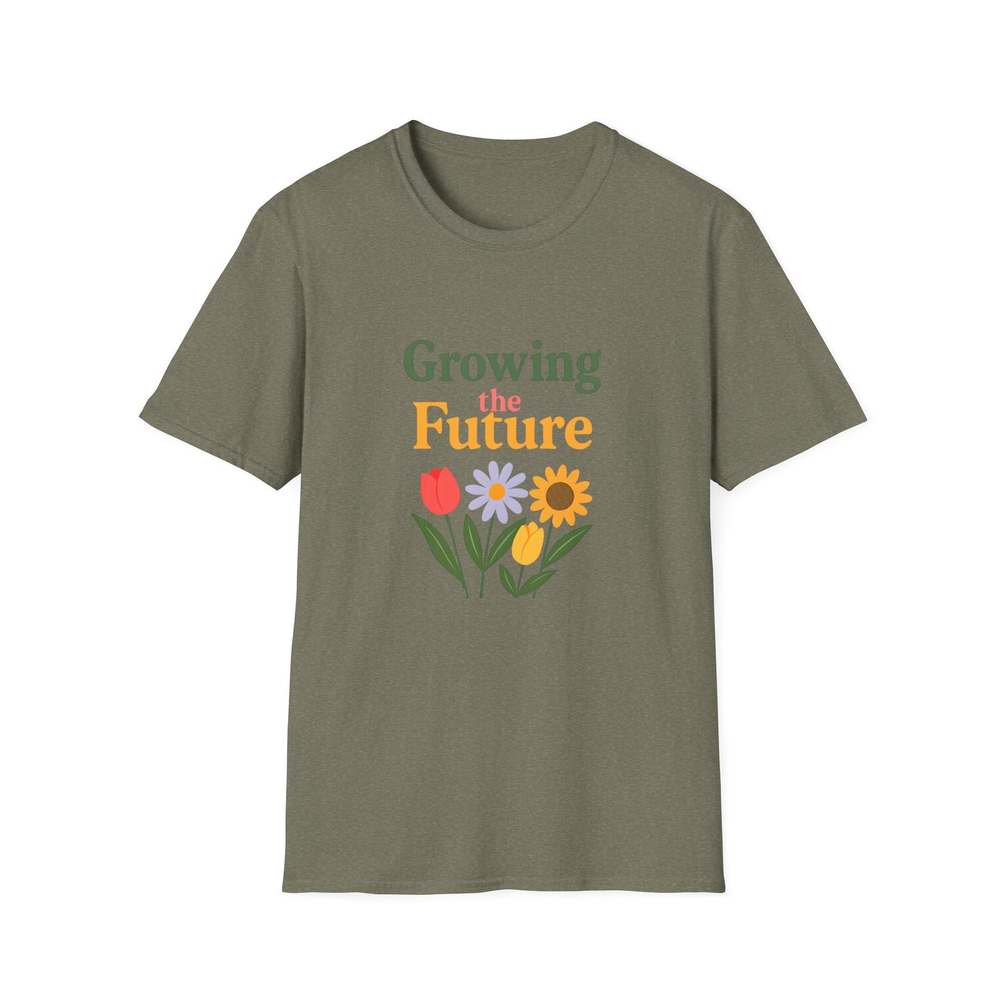 Floral Graphic T-Shirt with Inspirational Quote, Perfect for Spring, Gardening, Eco-Friendly, Gift for Her, Casual Everyday Wear
