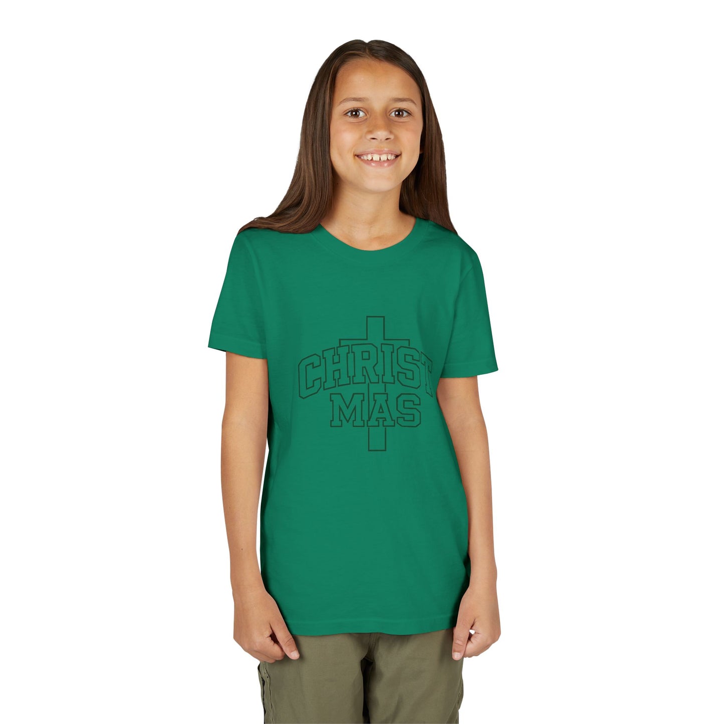 Youth Christmas Cross Tee - Kids Holiday Graphic Tee