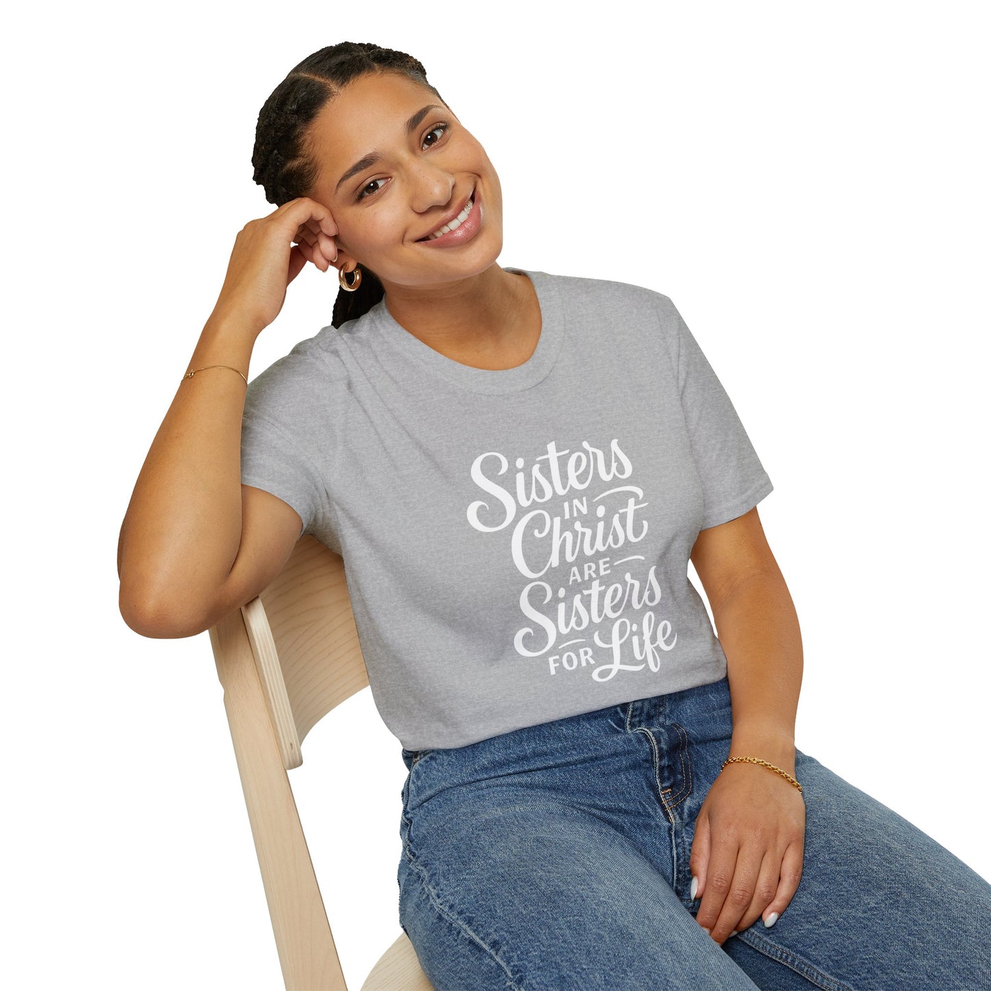 Sisters in Christ T-Shirt, Christian Apparel, Faith-Based Gift, Unisex Softstyle Tee, Sisterhood Celebration Top