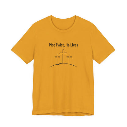 Christian T-Shirt "Plot Twist, He Lives" – Easter Resurrection Tee