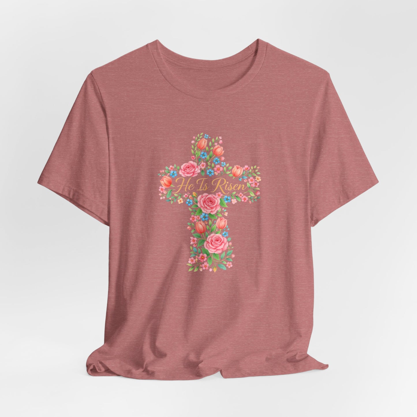Floral Cross T-Shirt — Vintage Rose Faith Tee