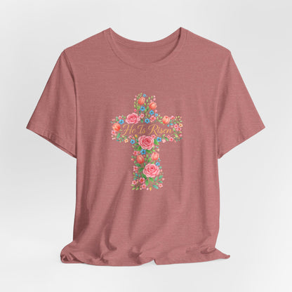 Floral Cross T-Shirt — Vintage Rose Faith Tee