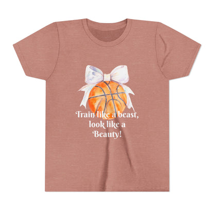 Basketball Motivational Tee for Kids, Youth Athletic Shirt, Sporty Fashion for Girls, Team Spirit Wear, Unique Gift for Young Athletes