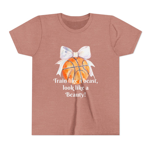 Basketball Motivational Tee for Kids, Youth Athletic Shirt, Sporty Fashion for Girls, Team Spirit Wear, Unique Gift for Young Athletes