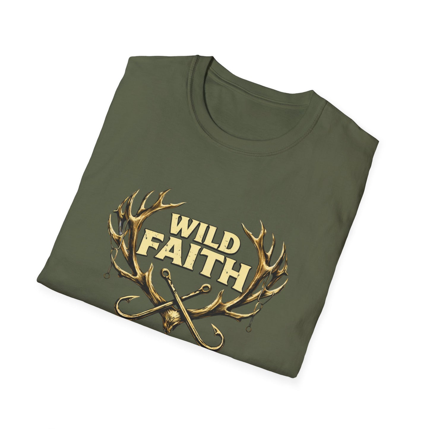 Wild Faith T-Shirt — Psalm 18:33 Antler Christian Graphic Tee
